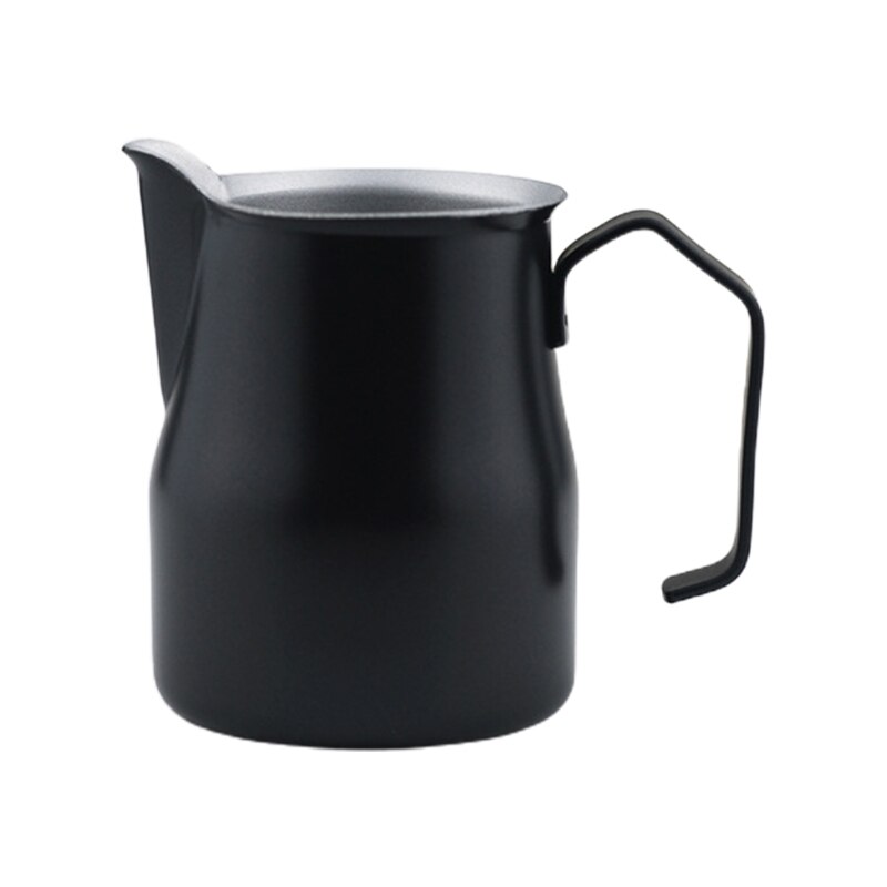 Milk Frothing Pitcher Jug - 12oz/350ML Stainless Steel Coffee Tools Cup Suitable for Espresso, Latte Art and Frothing: Black