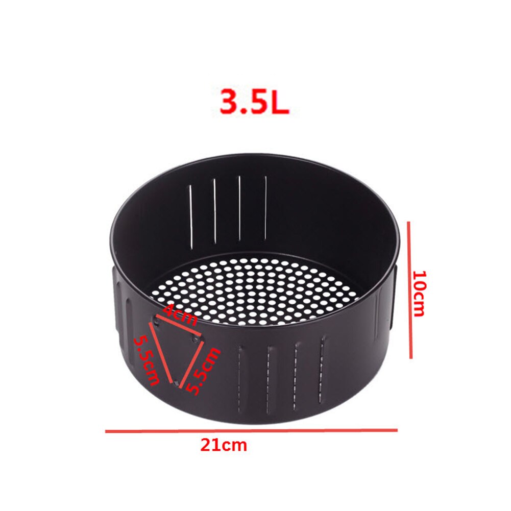 2.6 / 3.5l non-stick luft fritös korg bakning avlopp olja pan stekning tillbehör: 3 5l