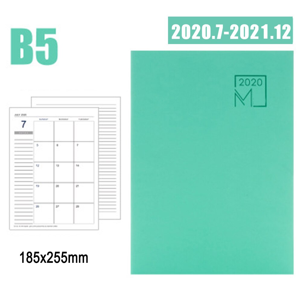 Notebook Agenda Planner Diary Meeting Book Girl School Stationery Monthly Plan Supplies DOM668: green