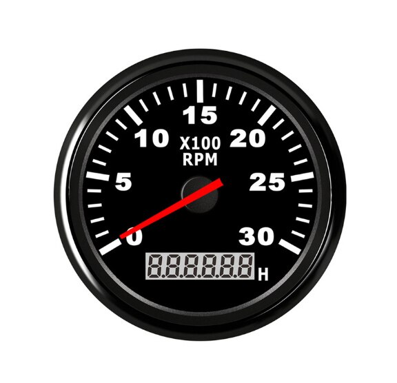 85mm Boat Tacho Sensor Marine Tacho Meter with LCD Hourmeter 3000 4000 6000 8000 RPM Marine Tachometer 12V/24V Red Backlight: BN 0-3KRPM