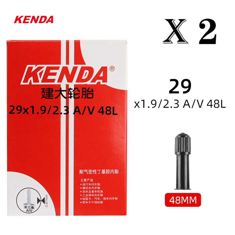 Tubo interno de bicicleta kenda, 2 peças, 20/26/27.5/29/700c/23c schrader presta borracha butílica mtb tubo de bicicleta de estrada pneu interno peças de bicicleta