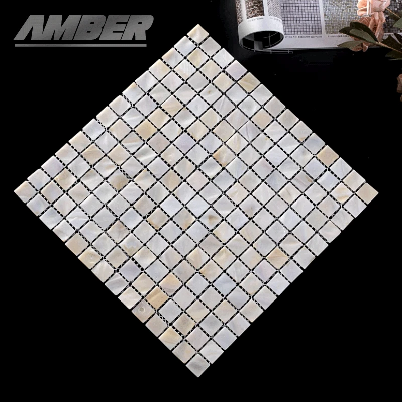 Muszla mozaika masa perłowa naturalna kuchnia backsplash tapeta płytka łazienka tło prysznic dekoracyjny arkusz płytki ścienne: Głęboki niebieski