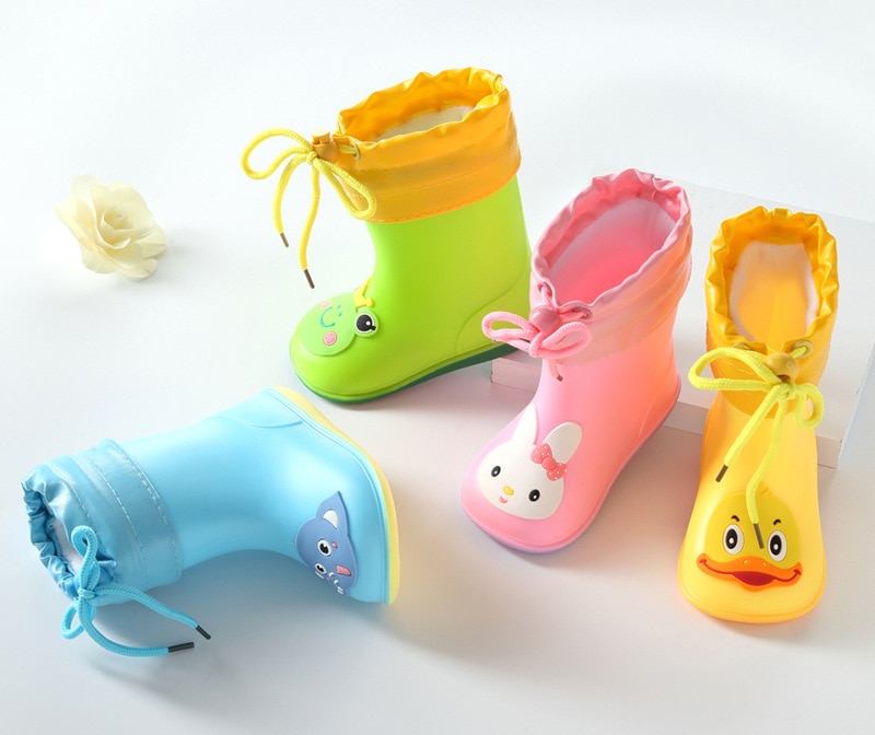 Kids for Boys Girls Cute Autumn winter Boots Rain Boots Waterproof Baby Non-slip Rubber Water Shoes Children Rainboots