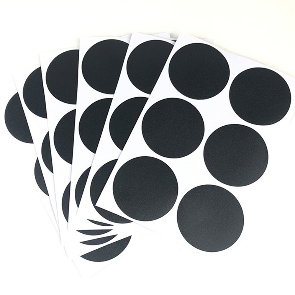 Black Label 5 cm Diameter Round Frosted Blackboard Sticker Small Label Glass Perfume Bottle Sealed Cans Label 6pcs/set