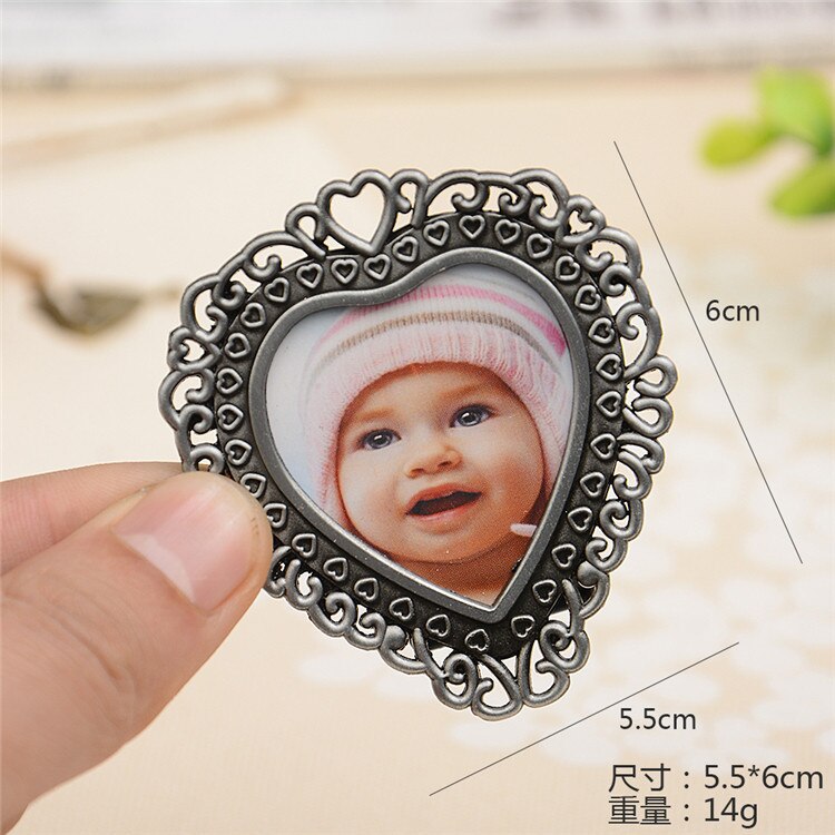Mini-legering fotoram nyckelring nyckelring fob för bild europeisk stil hem fest skrivbord dekoration foto display hållare: 3 slumpmässig färg