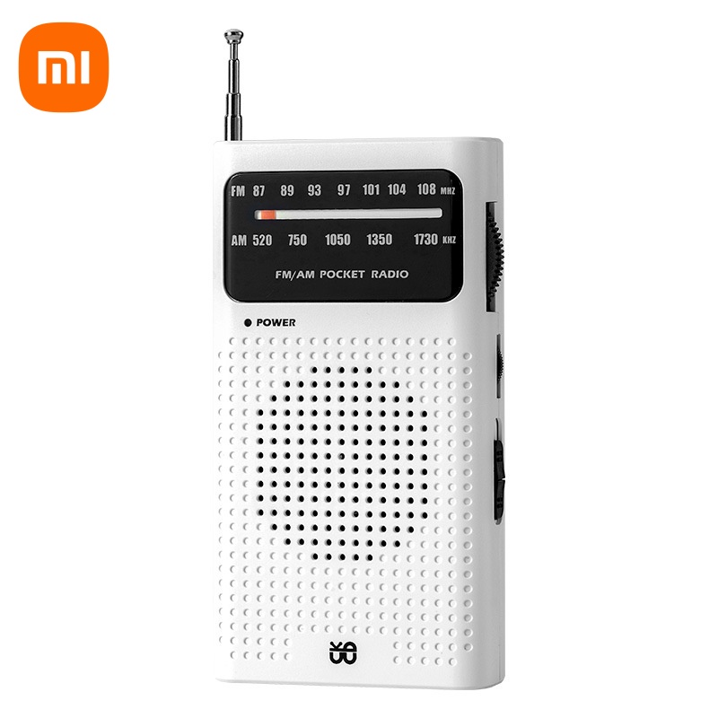 Xiaomi Full Band AM FM Radio Battery Powered 3.5mm AUX Portable Pointer Radio HIFI Analog Radio Best Reception Pocket Radio: black