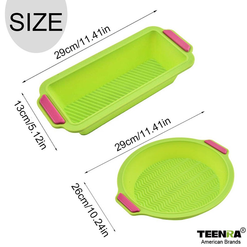 TEENRA 1Pcs non-stick Brood Cakevorm Rechthoekige Bakken pan Toast Candy Mold Silicone Cake Pan Bakvormen gereedschap