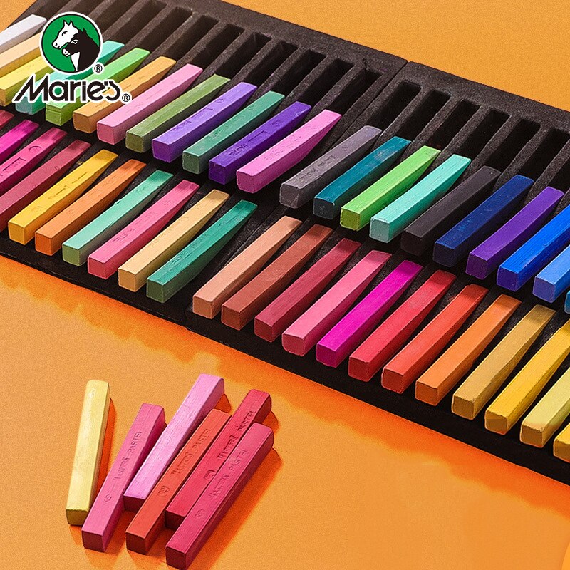 Marie&#39;s Painting Crayons Soft Pastel Set Square Pastels Chalks Square Artist Pastel Set Box of 12/24/36/48 Assorted Colors