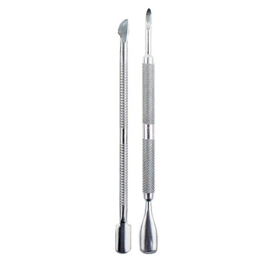 3 Stks/set Nagel Dode Huid Cuticula Remover Tang Dubbele Kop Rvs Nail Pusher Manicure Gereedschap