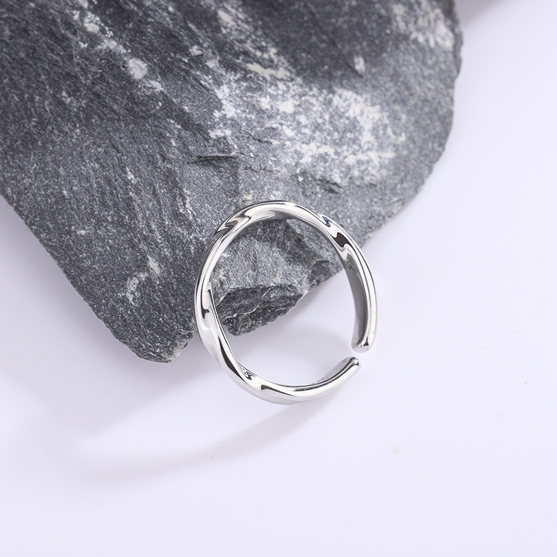 Anelli di filo intrecciato semplici in argento sterling 925 di moda per il commercio all'ingrosso del regalo di gioielleria raffinata di nozze delle donne