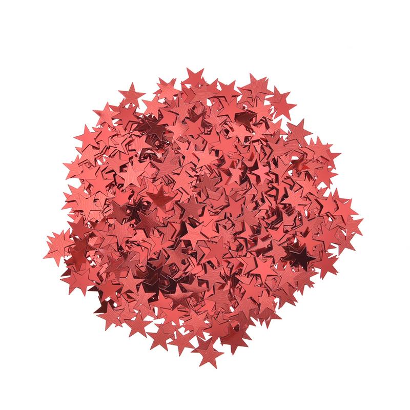 1000 stks/zak 10mm Vijfpuntige Ster Confetti Goud Zilver Groen Rood Blauwe Ster Papier Schroot Wedding Party Decoratie confetti: Red