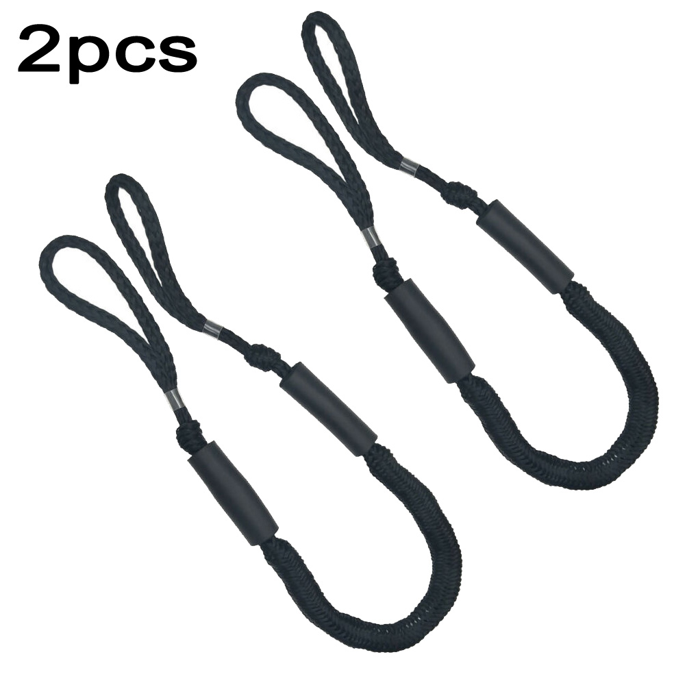Cuerda de muelle Bungee, equipo para estirar, lazo de barco, anclaje, cordón negro trenzado