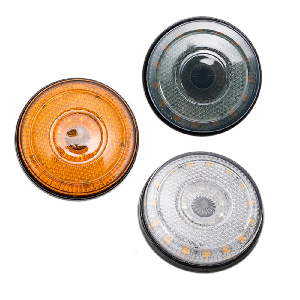 1pc 12v lastbil släpvagn bakre bak bil varningslampa broms stopp markeringslampa indikator 24 led rund reflektor dubbel färg