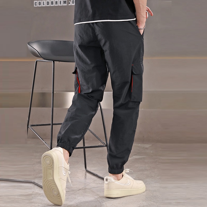 Sport Cargo Broek Mannen Multi-Pocket Functionele Sport Broek Jeugd Tij Geweven Casual Mannen Fitness Broek Jogger broek