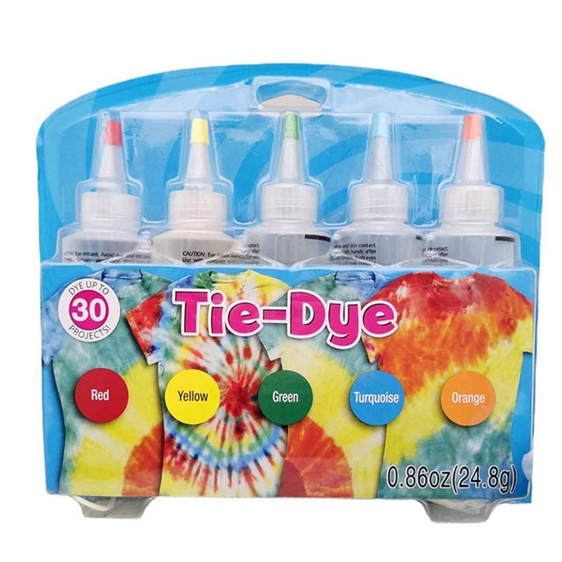 Tie Dye DIY Kit,5 Colors Shirt Tie Dye Kit for Kids,Adults Non-Toxic Vibrant Tie Dye Supplies with Rubber Bands,Gloves