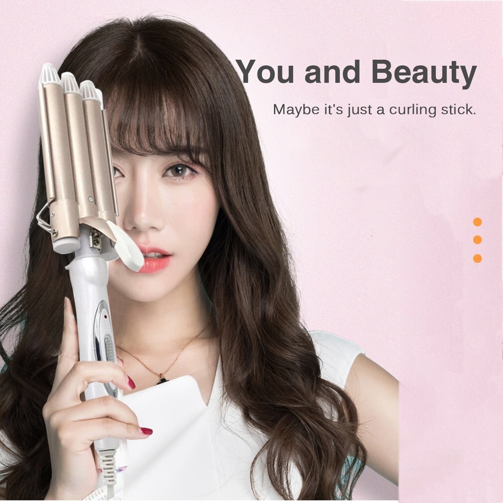 Curling Iron Ceramic Triple Barrel Hair Styler Hair Waver Styling Tools 110-220V Hair Curler Electric Curling 41D