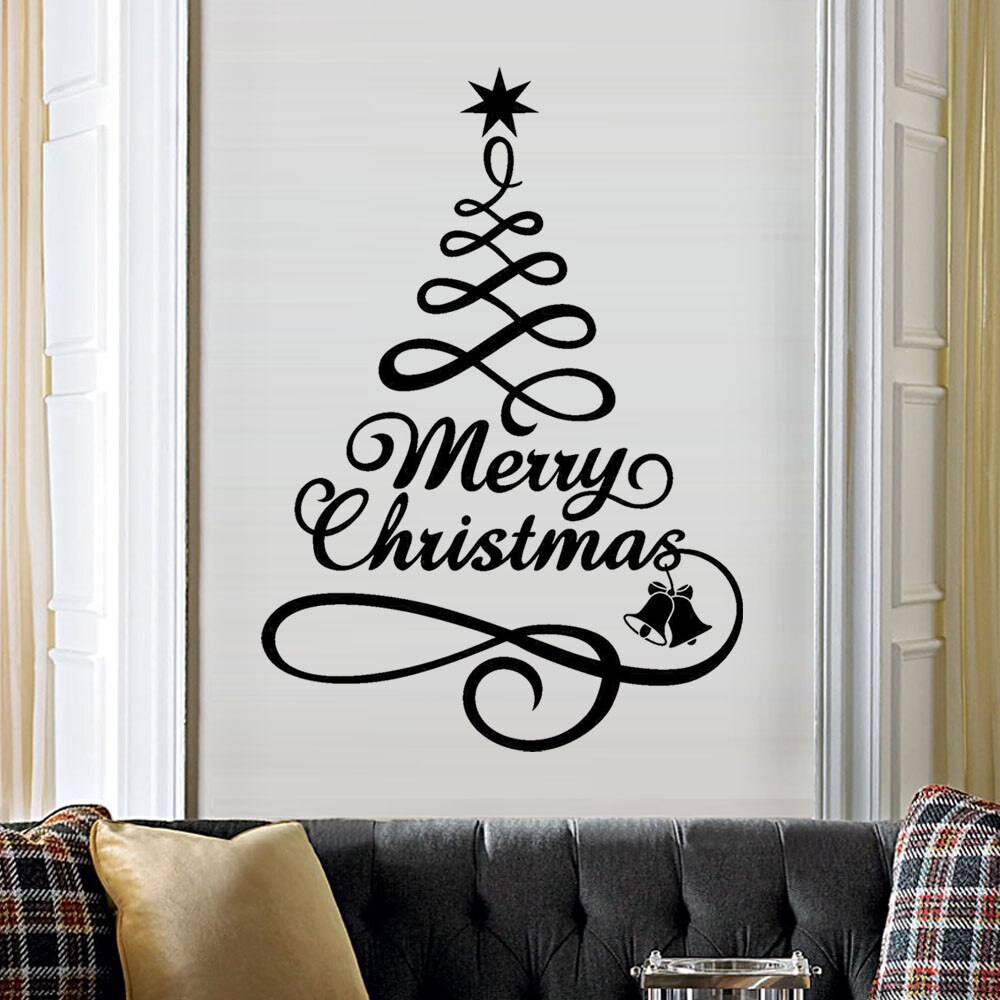 Juletræ wallsticker vindue vinyl wallstickers hjem dekorationer væg dekoration værelse dekoration