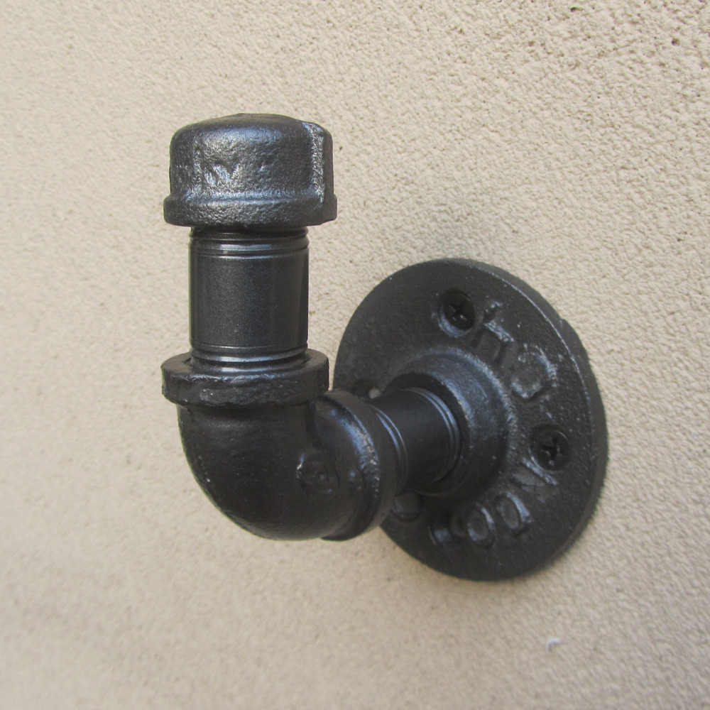 Teollisuus 1/2 &quot; kaikki asennettu metalliputki lakka pyyhekoukkuripustin retro urbaani rustiikki seinäkoukut kotibaari kahvila ravintola sisustus
