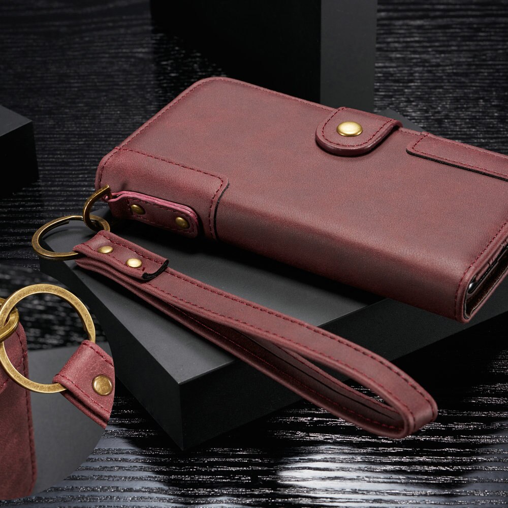 Luxe portemonnee tas telefoonhoesje voor huawei  p30 / p30 pro  / p30 lite / nova 4e vakken kaartslot magnetische knop flip cover coque