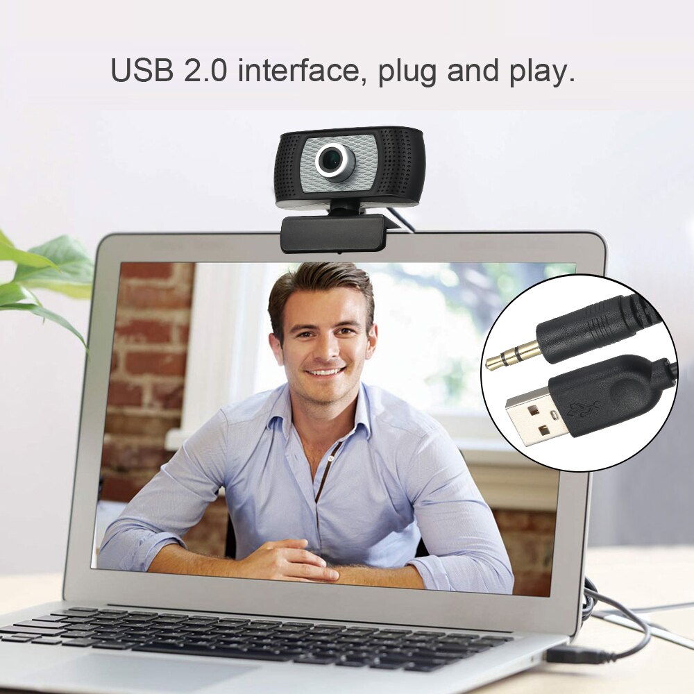 1080P Web Camera HD Webcam Desktop Laptop USB2.0 720P Web Cam Built-in Mic for Live Broadcasting Video Calling Online Lesson