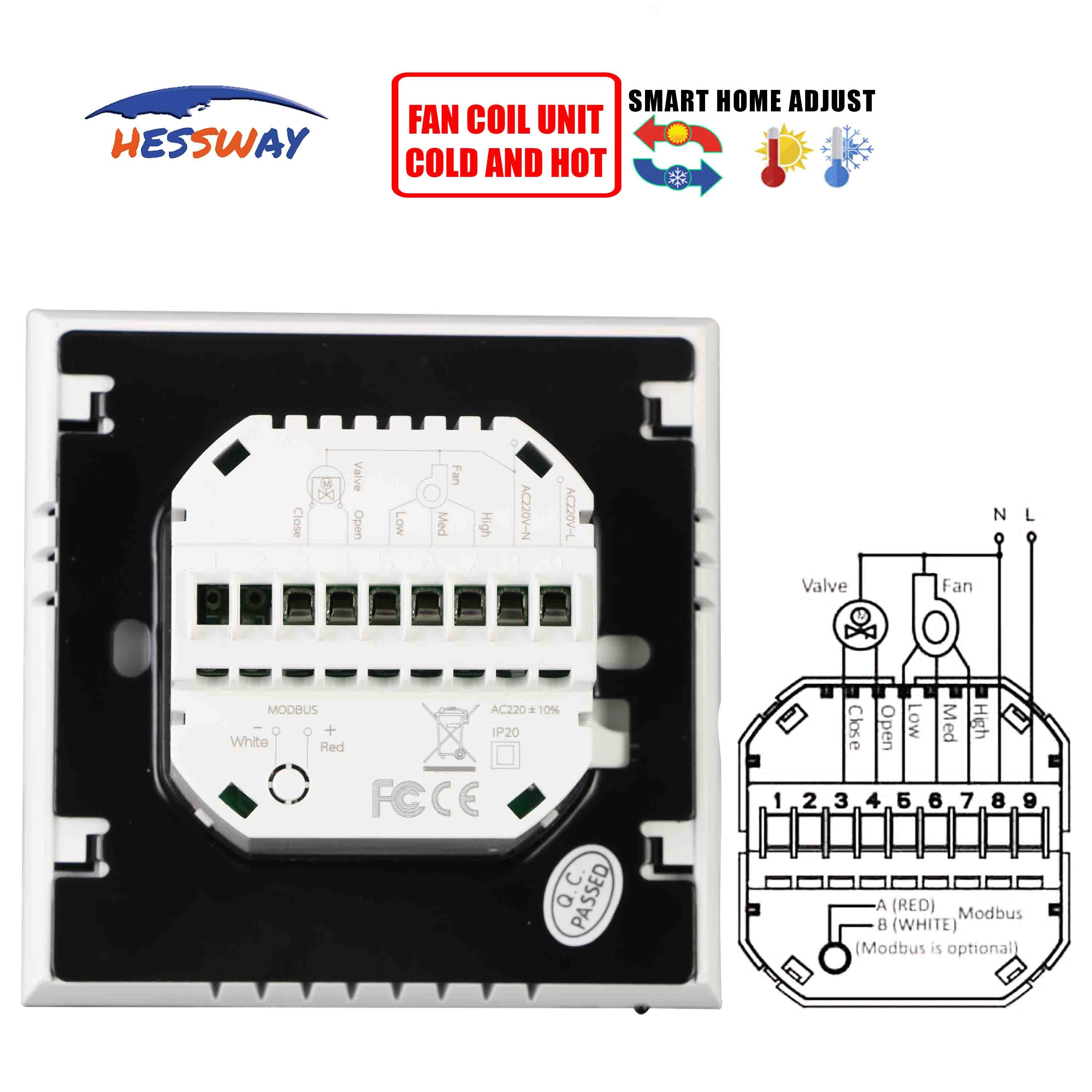 24V/95~240V 2pipe 4pipe temperature control thermostat degrees for heat cool temp