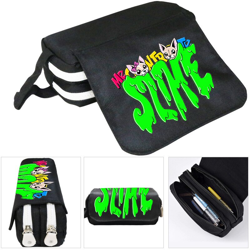 Lady Cosmetic Bag Girls Big Pencil Pouch Me Contro Te Pencil Case Oxford Cloth Double-layer Pencil Bag for School Student Boys: black 3