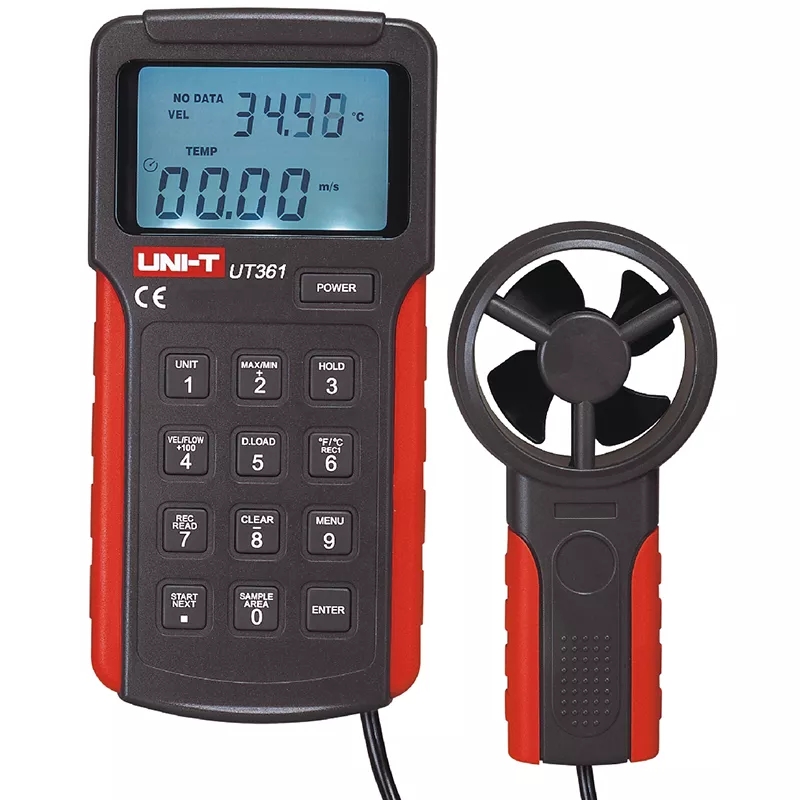UNI-T UT361/UT362/UT363/UT363BT/UT 363 S Digital Anemometer Wind Speed Air Volume Meter Tachometer Data Storage Logger