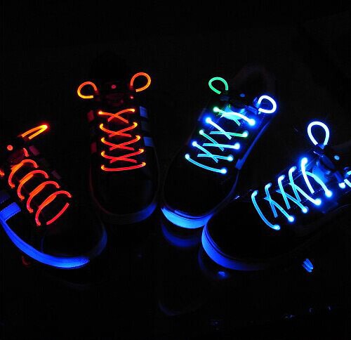 5 Set de cordones de zapatos LED de , cordones de zapatos, luz de Flash, tira de palo brillante, cordones de zapatos planos, disco para accesorios de zapatos
