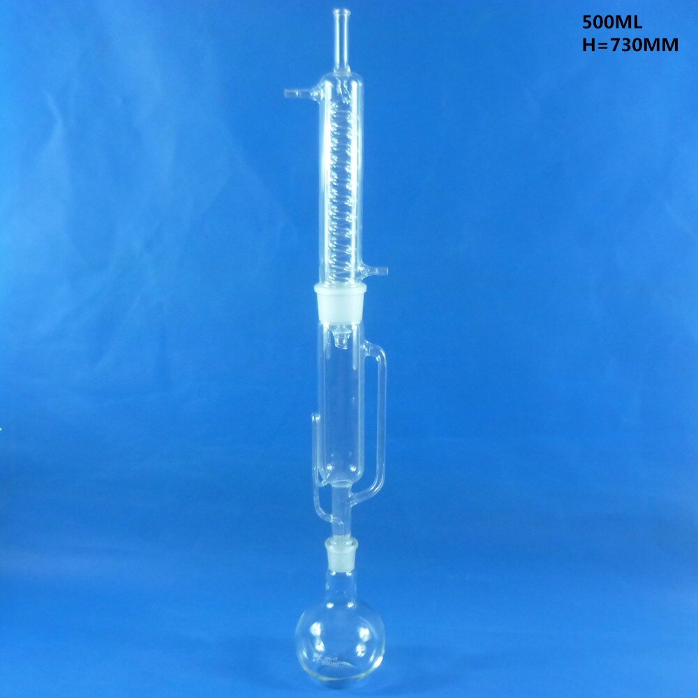 500ml Glass Soxhlet extractor Extraction device The Soxhlet Apparatus With coiled condenser Graham Condenser Flask Lab Glassware