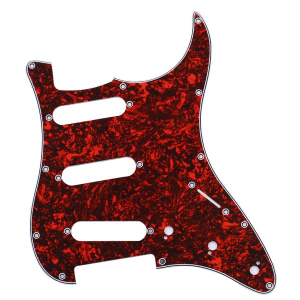 Tooyful Red PVC Tortoise Shell Pickguard 3 Ply 11 Screw Holes For Stratocaster Style Strat Guitar SSS