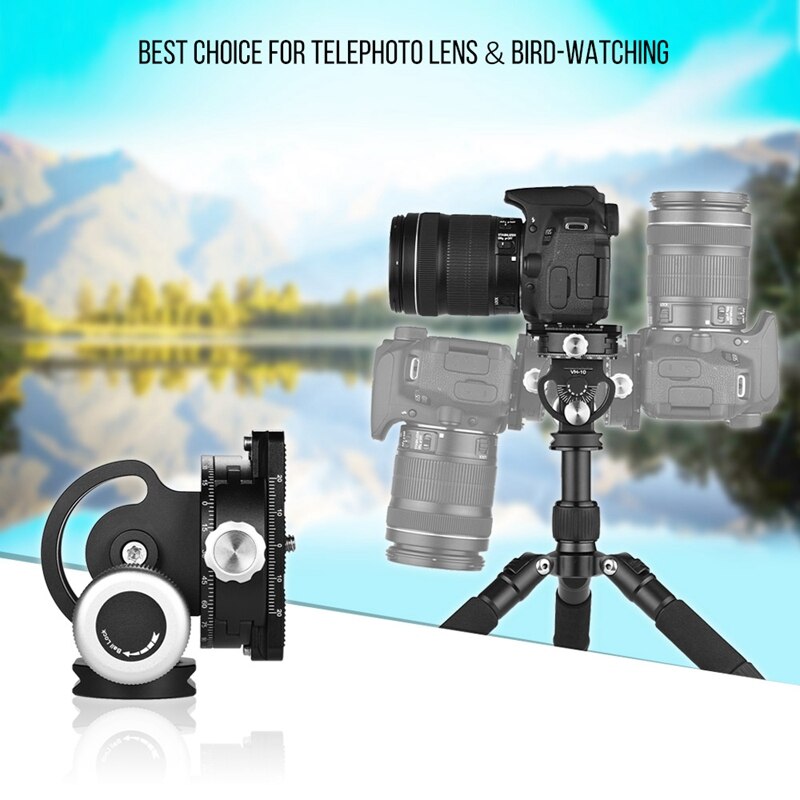 Cabeza de trípode panorámica para observación de aves, cabezal de fotografía con placa de liberación rápida para Sirui L10 Rrs Mh-02
