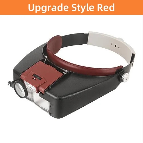 Headband Eyeglass Magnifying Glasses with Led Lights Wearable Magnifier Glass for Read Books Repair Watch Small Objects: WHITE