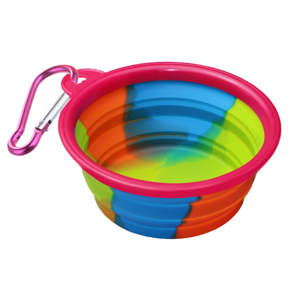 Pet Bowl Folding Silicone Travel Dog Bowls Outfit Feeder Walking Portable Water Bowl For Small Medium Dogs Cat Bowls Accessories