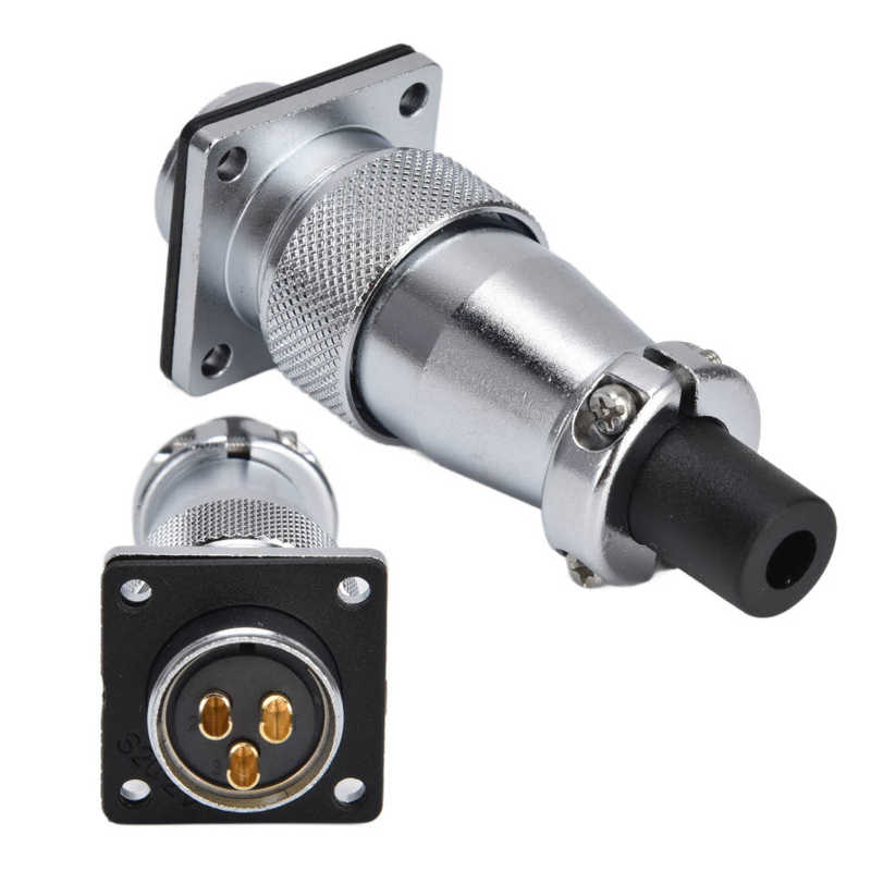 3 Pin Aviation Connector Stable WS20 Aviation Connector AC 500V for Computer for Post