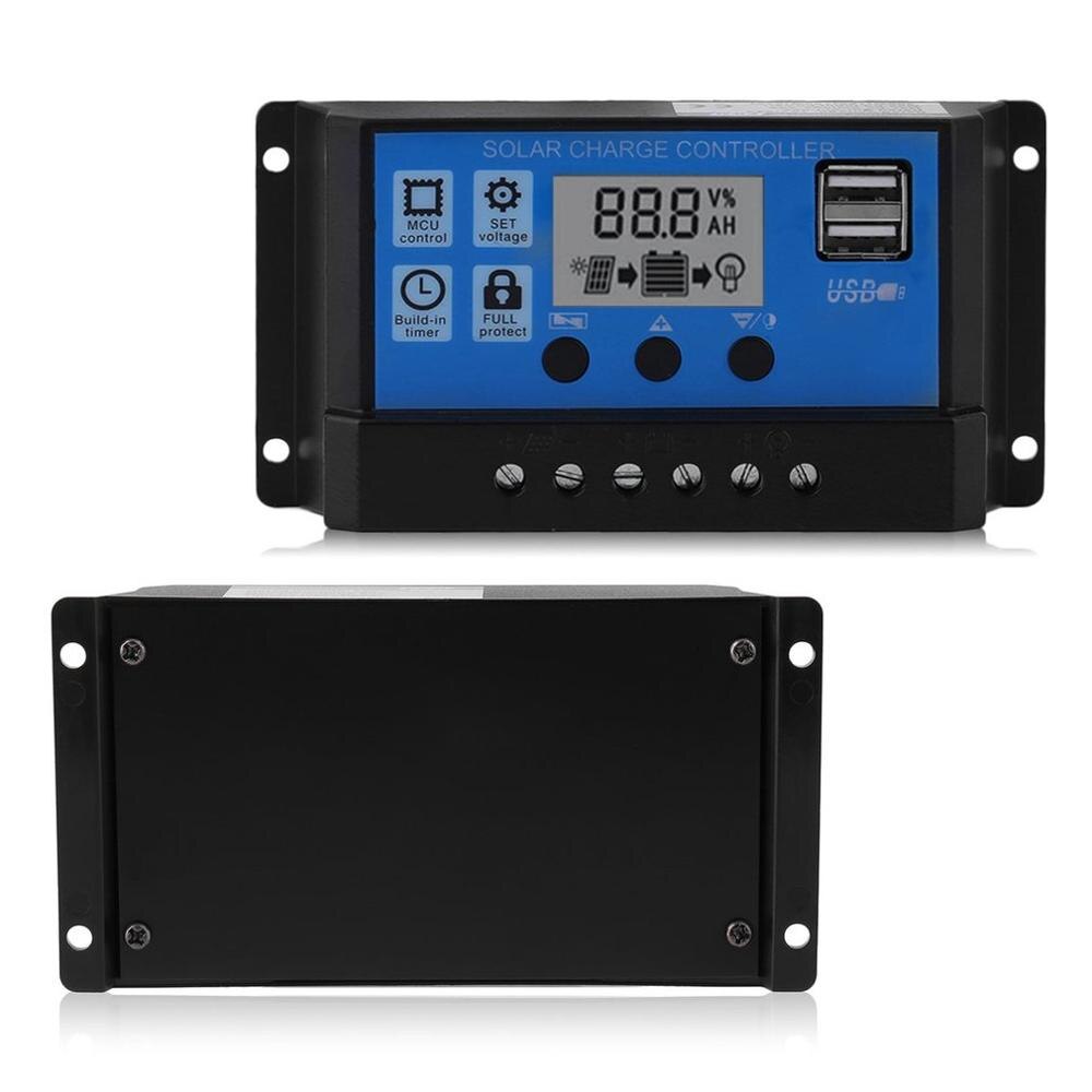 Professionele Dual USB 12 V/24 V 10A Zonnepaneel Controller Batterij Laadregelaar LCD Display Regulator Solar Controller