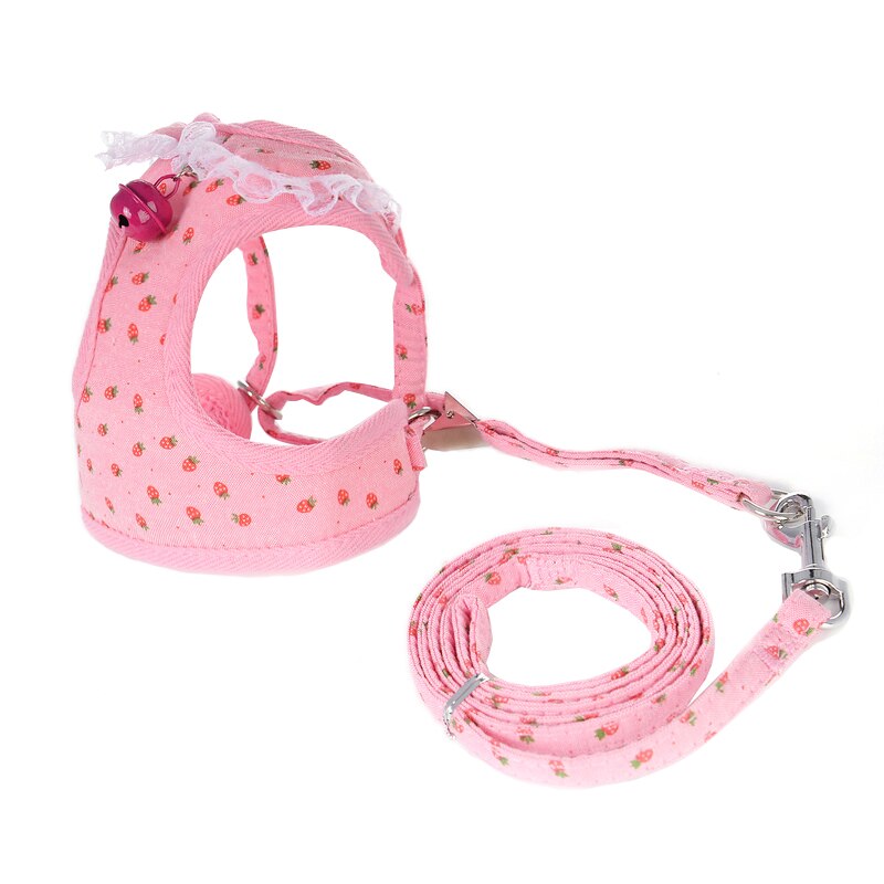 Cute Pet Vest Harness for Small Dogs Chihuahua Pug Harnesses With Bell Puppy Pet Cat Walking Harness &amp; Leash Set Pets Supplies