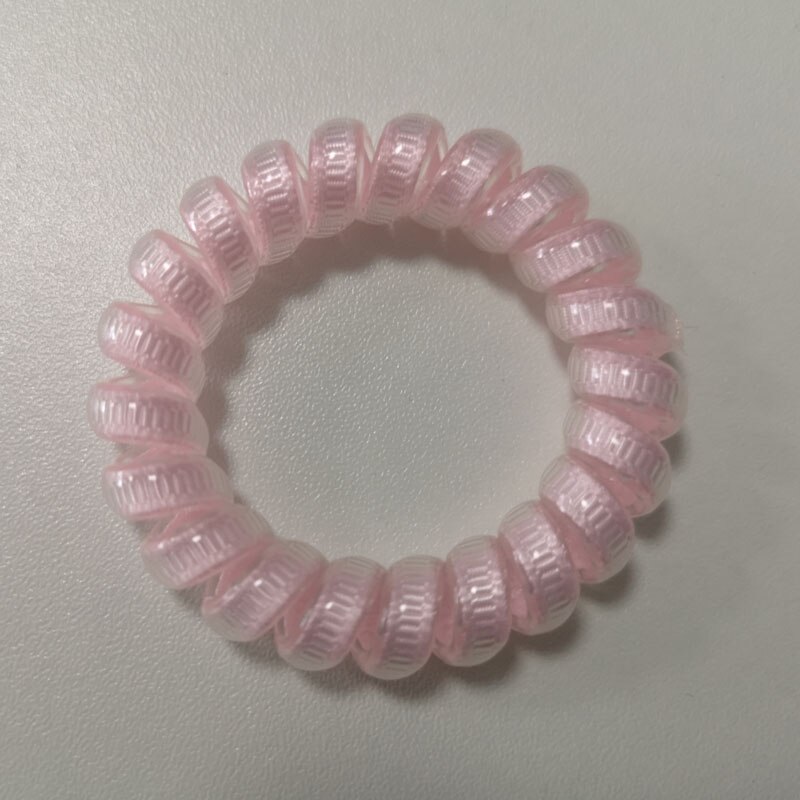 1 Pcs Vrouwen Dunne Kleurrijke Roze Elastische Plastic Rubber Telefoonsnoer Draad Geen Vouw Haar Banden Scrunchies Haar Ring Band