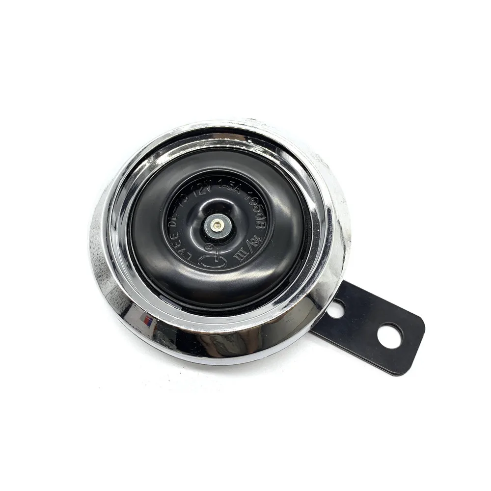 Bocina eléctrica para motocicleta DC 12V, bocina cromada resistente al agua, bocina clásica para vehículo de motocicleta con cubierta Universal: Default Title