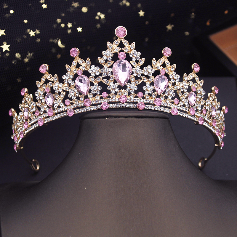 Princess Crown Small Tiaras Headdress Party Birthday Diadem Bridal Wedding Dress Hair Jewelry Accessories: Gold-color