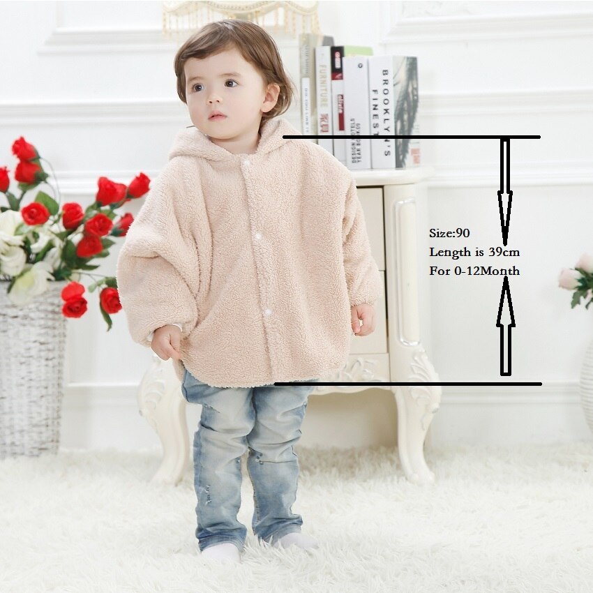 Hooyi Vlies Baby Mäntel Kaninchen Beige Jungen Mäntel Neugeborenen Kap Mädchen Schal Kleinkind Kapuzenjacken Mantel Winter Outfits Kleid Kittel: Größe 90