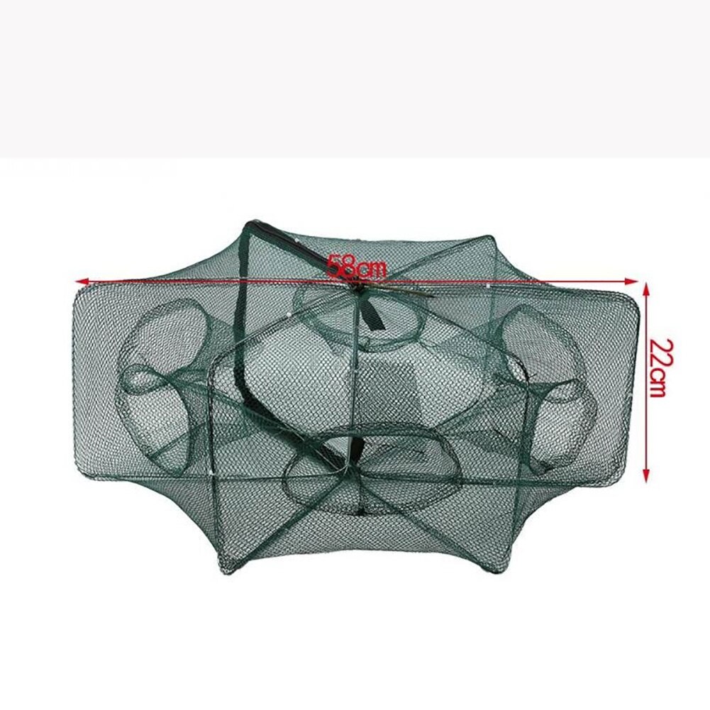 6 Holes Folded Portable Hexagon Fishing Net Crayfish Fish Automatic Trap Shrimp Carp Catcher Cages Mesh Nets CrabTrap