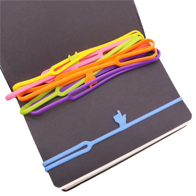 7 Pcs Flexible bookmark Learning Stationery Unique Silicone Finger Pointing Bookmark Elasticity Book Mark