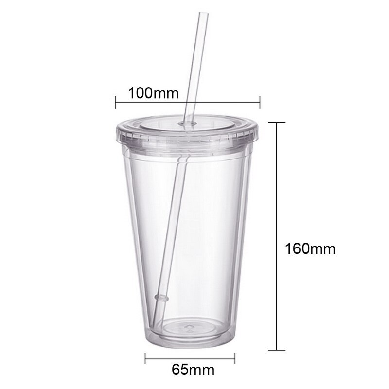 500ml Stainless Steel Coffee Mug With Lid Beer Mugs For Tea Cup Metal Cup Drink Straw Drink Straw Travel Cups for Home: clear