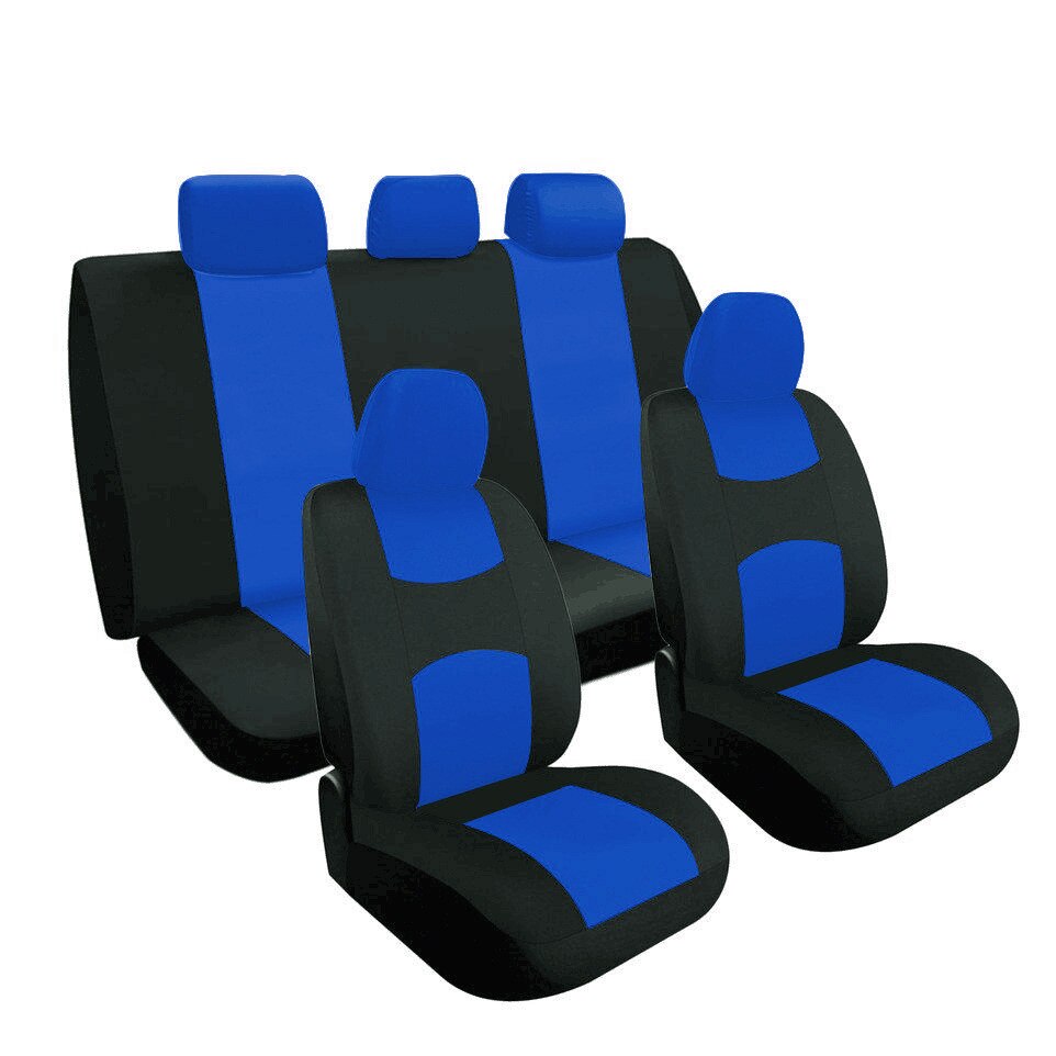 Funda de asiento de coche, accesorios de interior de coche, color gris, estilo: Blue 9-piece set