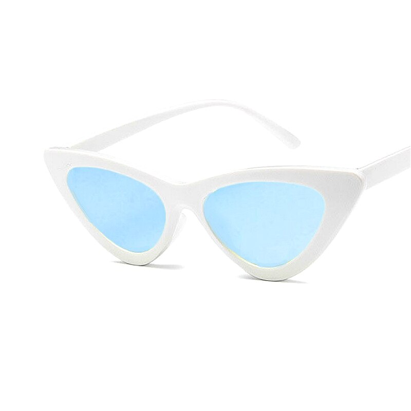 Gafas de sol Retro con ojo de gato para motocicleta, lentes de varios estilos para bicicleta, para exteriores, bicicleta de montaña deportiva, ciclismo: White Blue