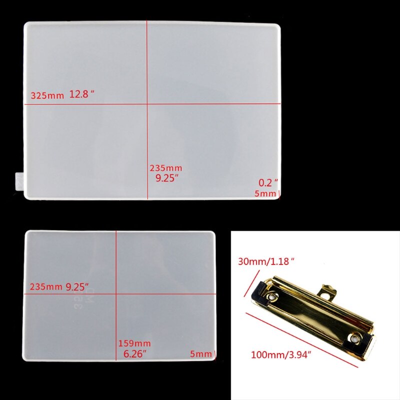 DIY A4 Clipboard Resin Mold File Folder Resin Molds Epoxy Silicone Tray Molds File Folder Portfolio Drawing Board Mold