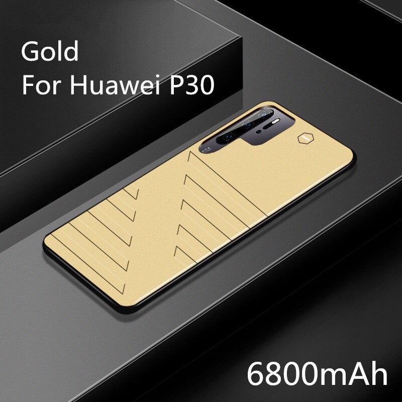 Leioua 6800 mAh Batterie fallen Energie Bank Für Huawei P30 30 Profi Separaten Ultra dünne Telefon Abdeckung Batterie Ladegerät fallen: Pro P30 Gold