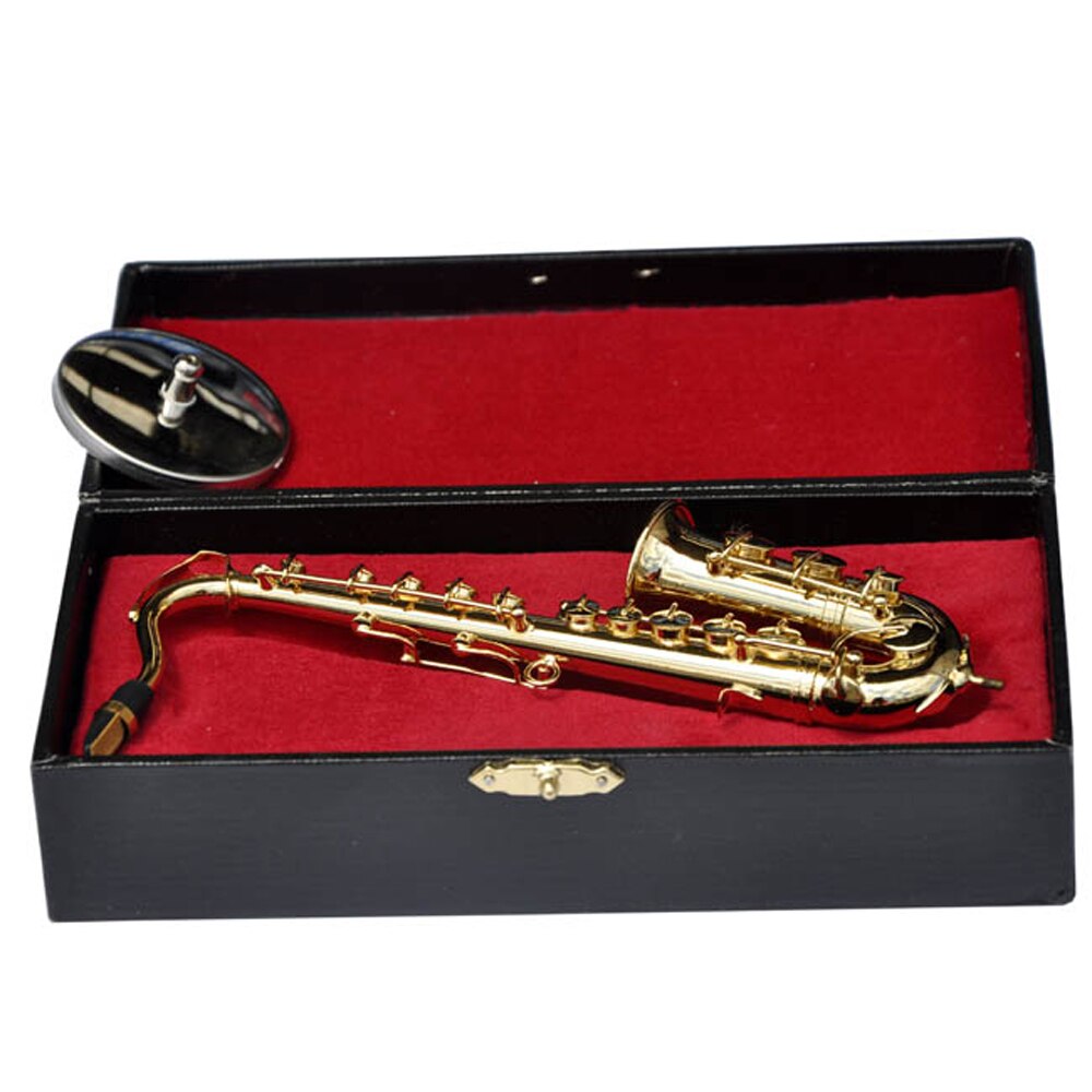 Moonembassy tenor saxofonemodel miniatureskærm sax model realistisk musik elsker fødselsdag musikinstrument