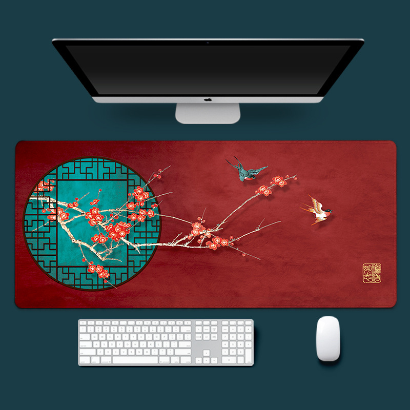 Chinese Style Large Size Mouse Pad Natural Rubber PC Computer Gaming Mousepad Desk Mat Locking Edge Cute Mouse Pad: 10-800X300X2mm