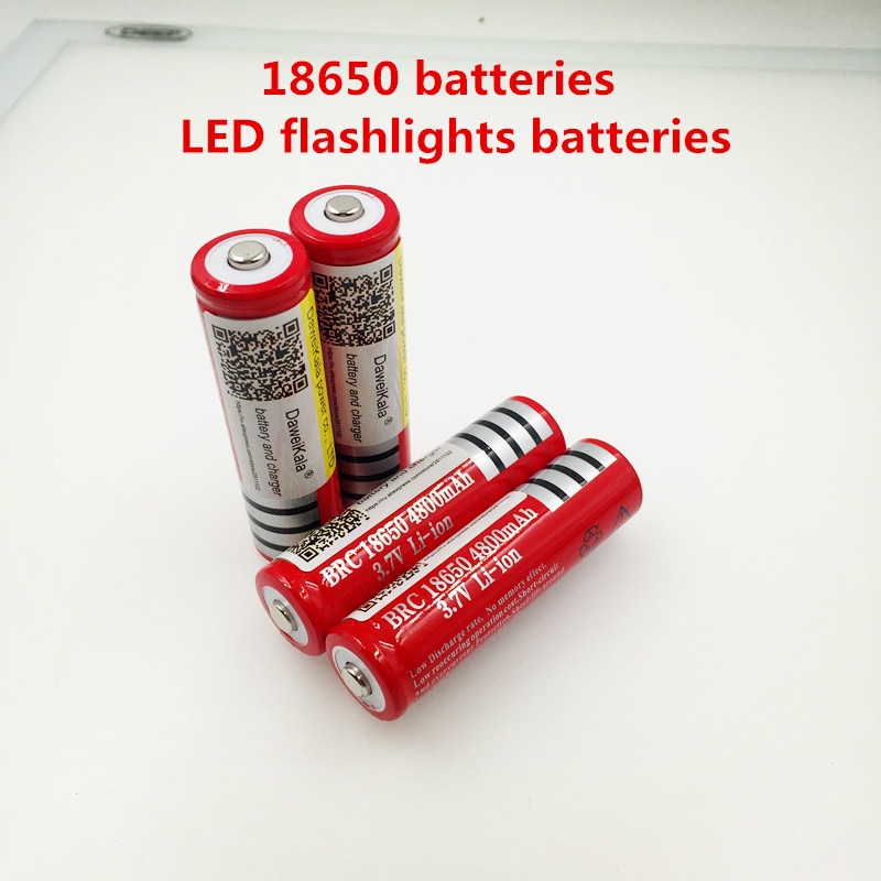 4 Stuks 18650 Batterij 3.7V 4800 Mah Oplaadbare Li-Ion Batterij Voor Led Zaklamp Zaklamp Batery Litio Batterij +